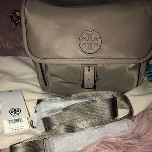 NWT Tory Burch French Gray Scout Nylon Cross-body